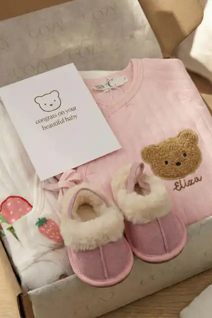 The New-Baby Save — Personalised Boucle & Strawberry Gift Box